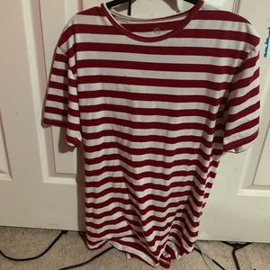 Red and white striped shirt